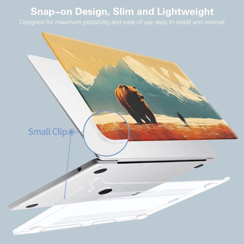 KEROM Compatible for MacBook Air 13 inch Case 2025 M4, 2024-2022 M3 M2 A3240 A3113 A2681, Cute Sleek Aesthetic Plastic Hard Shell with Keyboard Cover for MacBook Air 13.6 inch Case, Bear - Image 5